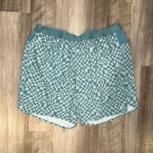 Gilly Hicks Teal Checkered Lined Athletic Shorts - XL